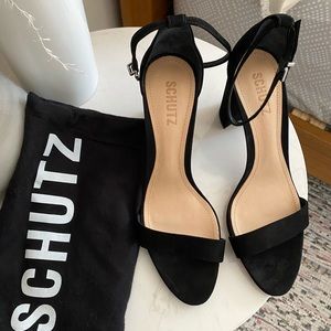 NEW - Schutz black Suede Block Heel 8.5